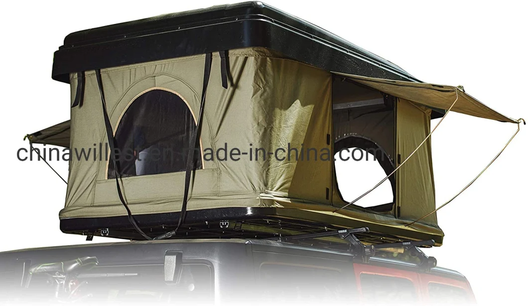 2022 Popular Folding Outdoor Canvas Camping Tent ABS Hard Shell Car Roof Top Tent for SUV Outdoor Camping